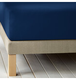 De Witte Lietaer Hoeslaken Laurence Blue Indigo - 160 x 200/220 x h 30 - Katoen Flanel