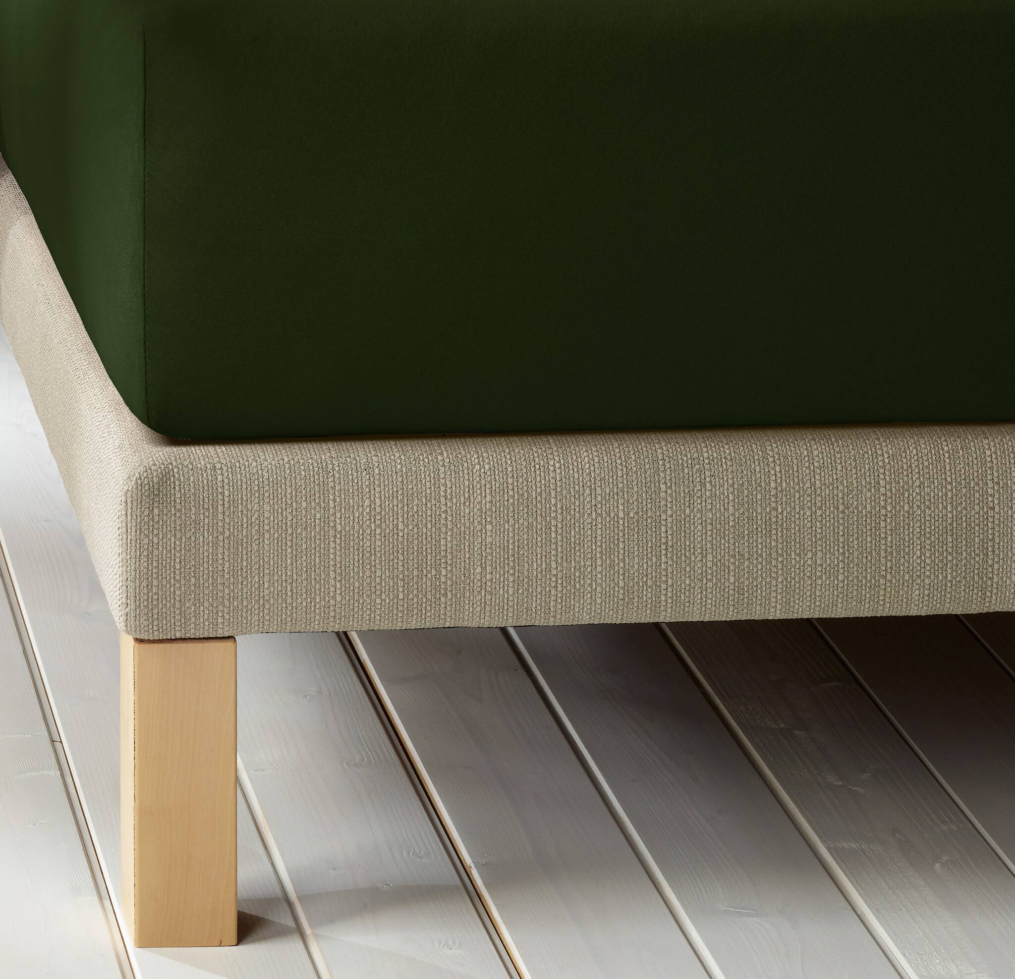 De Witte Lietaer Hoeslaken Laurence Kahki - 90 x 200/220 x h 30 - Katoen Flanel