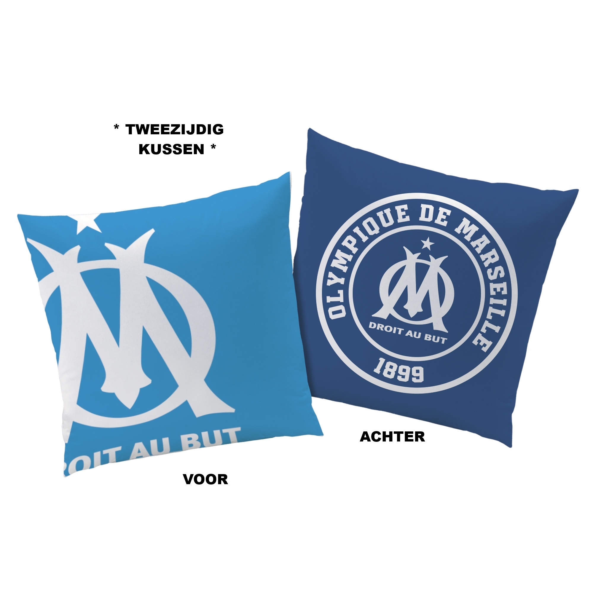Olympique Marseille Sierkussen Supporters - 40 x 40 cm - Dubbelzijdig - Polyester