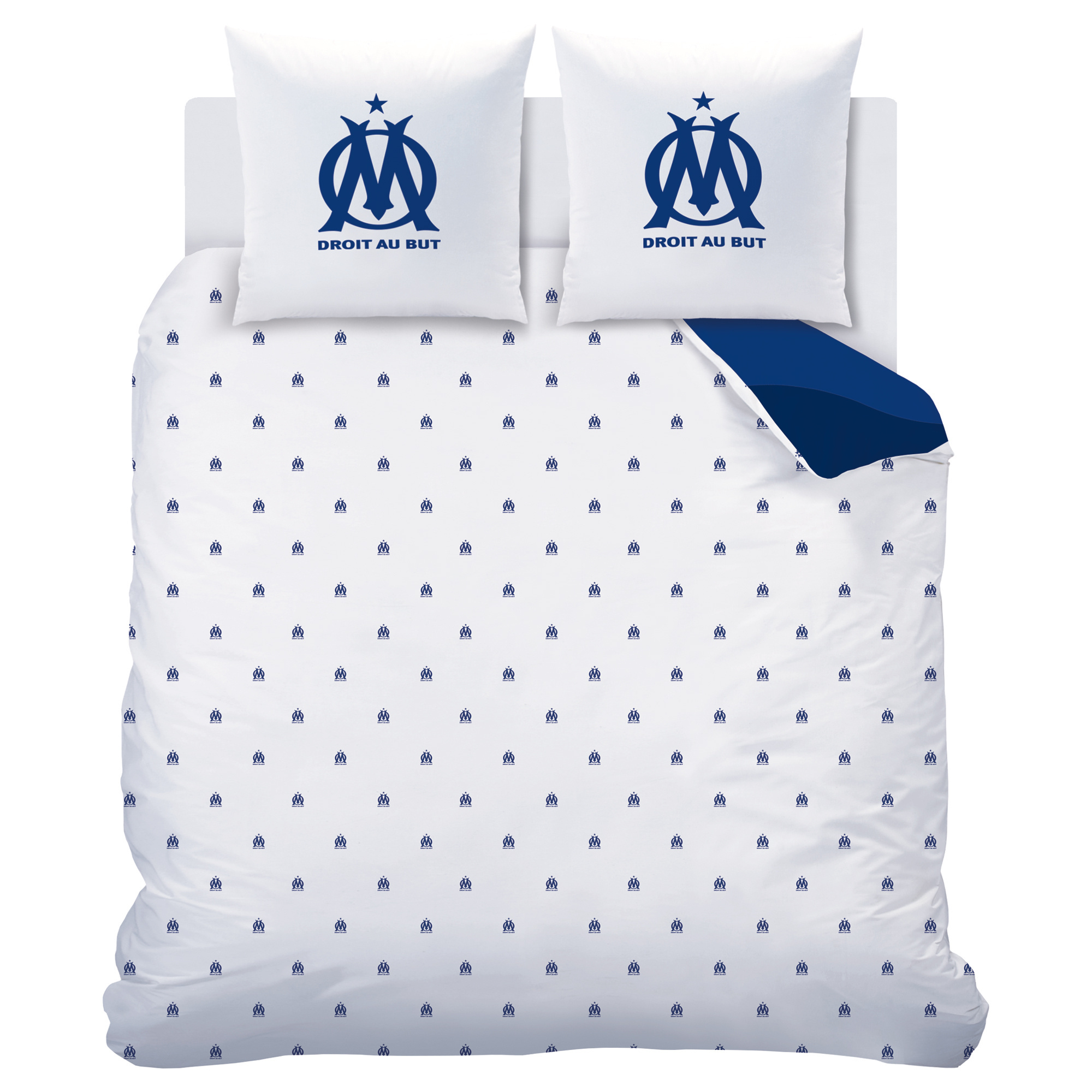 Olympique Marseille Duvet cover Ondeblue - Double - 240 x 220 + (2)63 x 63 cm - Cotton