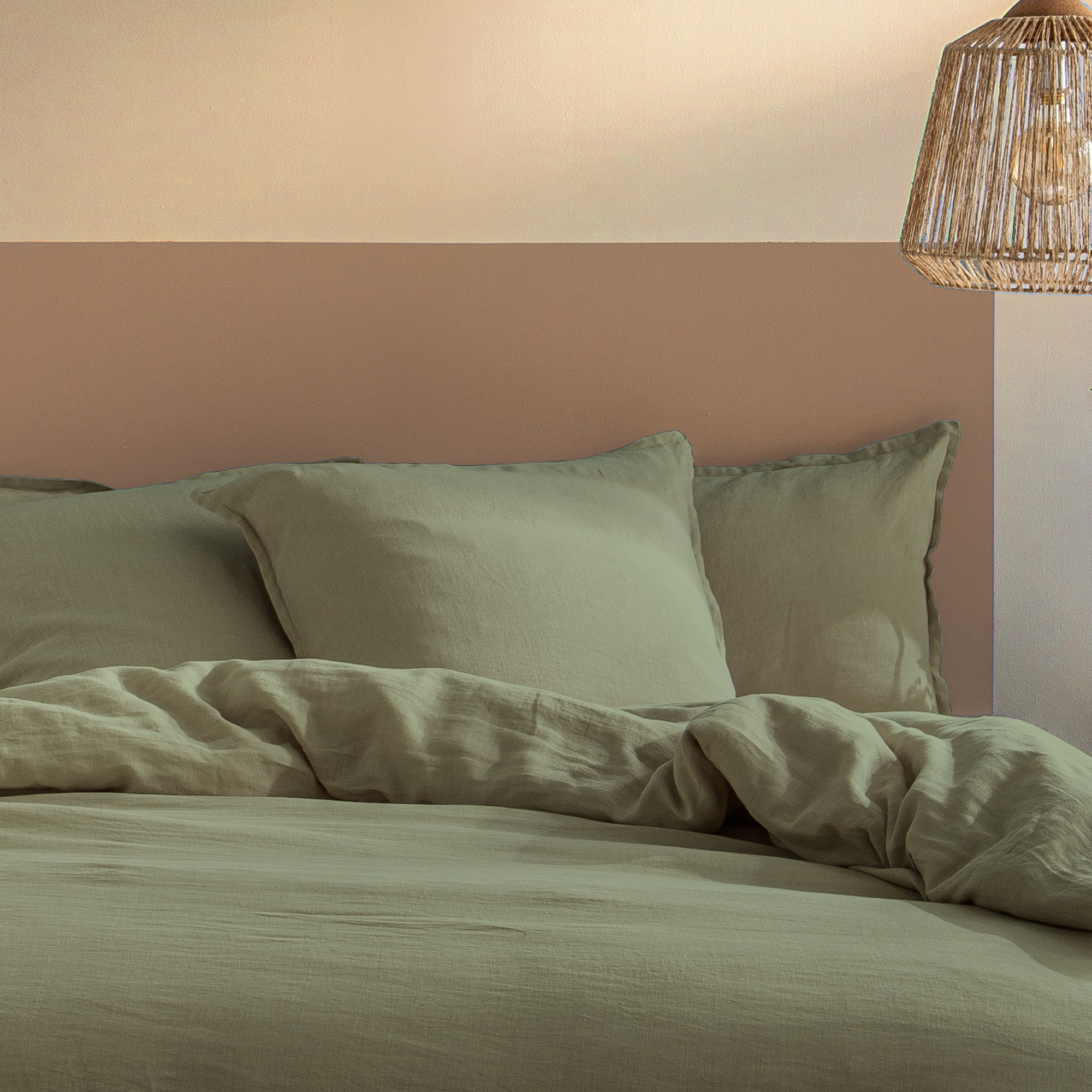 Matt & Rose Set of Sauge Pillowcases - (2x) 65 x 65 cm - 100% Linen