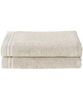 De Witte Lietaer Imagine Birch Beige Bath Towel Set of 2, 70 x 140 cm Cotton