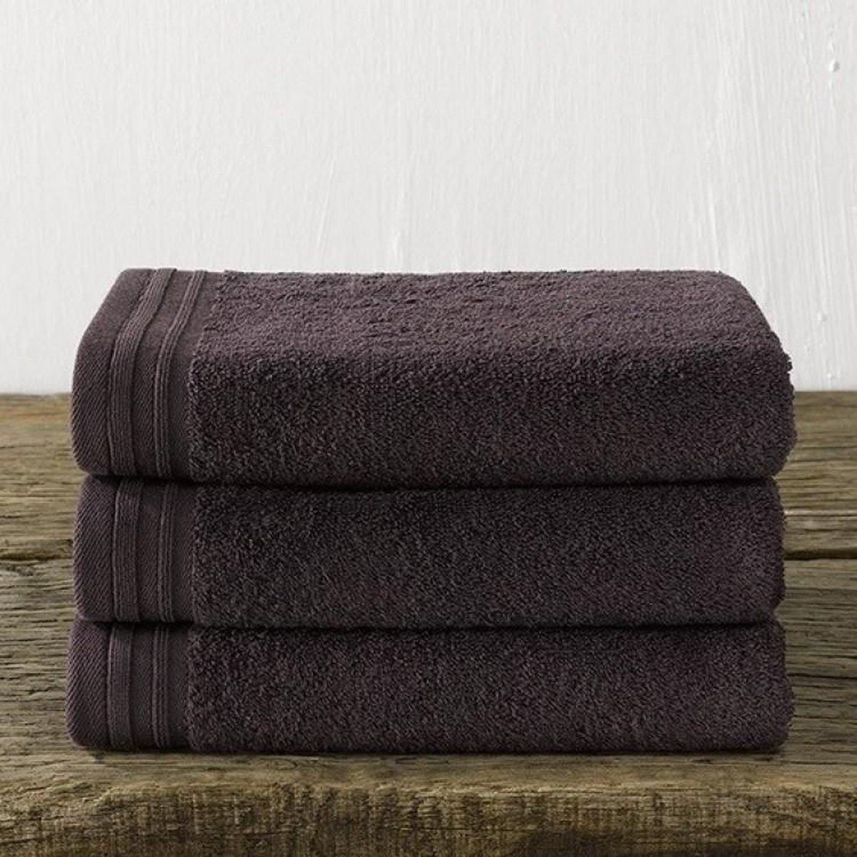 De Witte Lietaer Handdoek Imagine Anthracite - 50 x 100 cm - set 3 stuks - Zwart - Katoen
