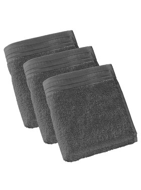 De Witte Lietaer Imagine Anthracite Guest Towels 30 x 50 cm Set of 3 Cotton