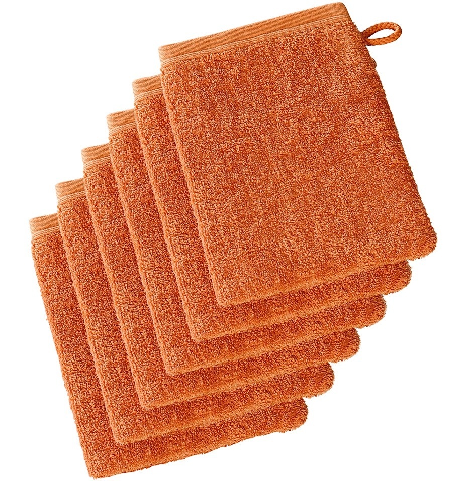 De Witte Lietaer Washandjes Imagine Dusty Orange - 16.5 x 22 cm - 6 stuks - Oranje - Katoen