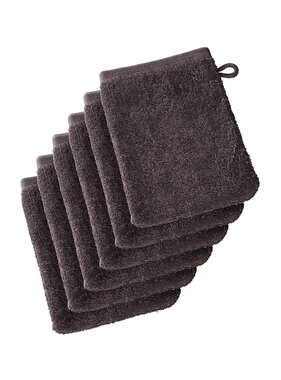 De Witte Lietaer Washandjes Imagine Fudge Brown set 6 stuks 16.5 x 22 cm Katoen