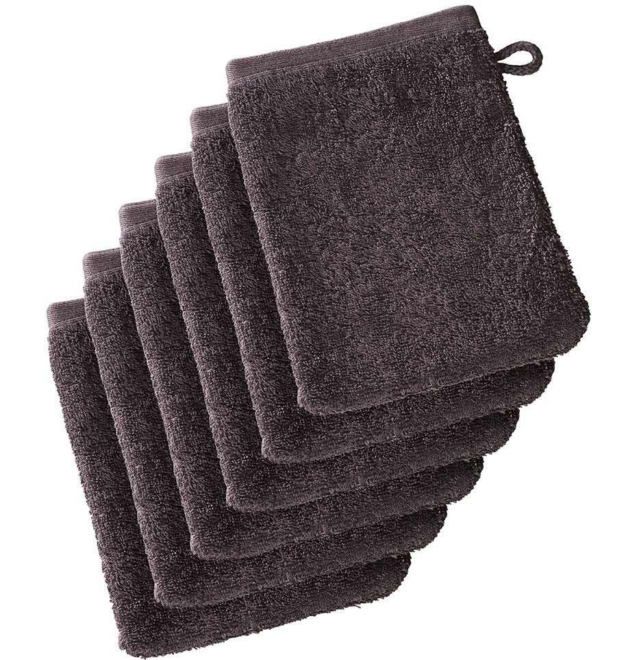 De Witte Lietaer Imagine Fudge Brown Washcloths - 16.5 x 22 cm - Pack of 6 - Brown - Cotton