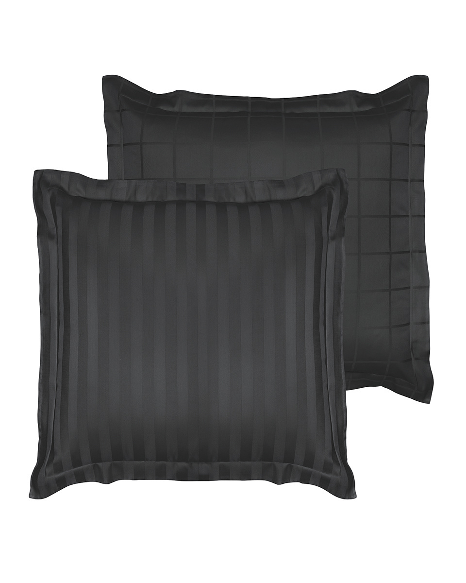 De Witte Lietaer Zygo Ebony Pillowcase - 60 x 70 cm - Black - Cotton Satin