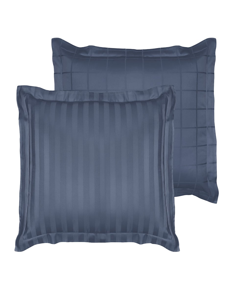 De Witte Lietaer Kussensloop Zygo Indigo - 60 x 70 cm - Blauw - Katoen Satijn
