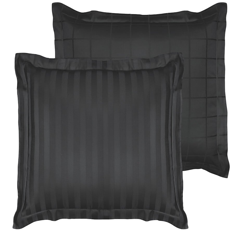 De Witte Lietaer Kussensloop Zygo Ebony - 63 x 63 cm - Zwart - Katoen Satijn
