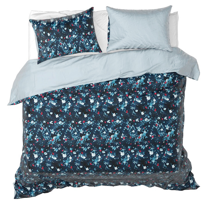 De Witte Lietaer Arabella Powder Blue Duvet Cover - 240 x 220 cm + 2 x 60 x 70 cm - Cotton Satin