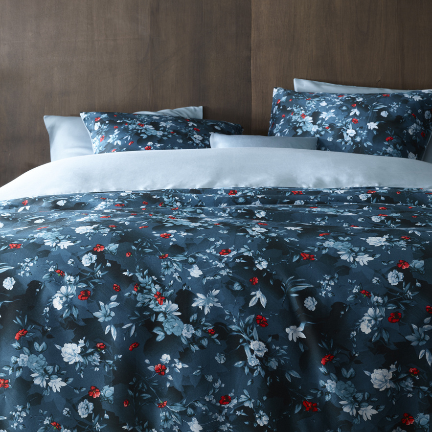 De Witte Lietaer Arabella Powder Blue Duvet Cover - 240 x 220 cm + 2 x 60 x 70 cm - Cotton Satin