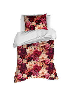 De Witte Lietaer Dekbedovertrek Dahlia Coral Paradis 140 x 200/220 + 60 x 70 cm Katoen Satijn