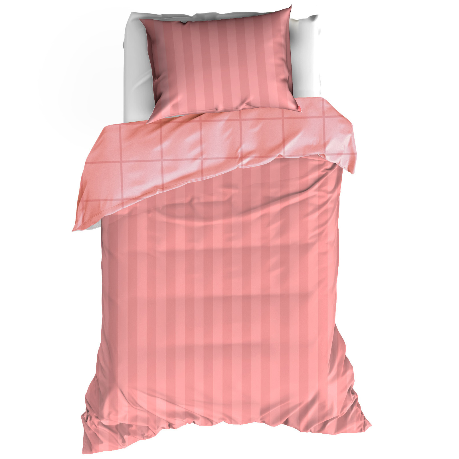 De Witte Lietaer Dekbedovertrek Zygo Blush - 140 x 200/220 + 60 x 70 cm - Katoen Satijn