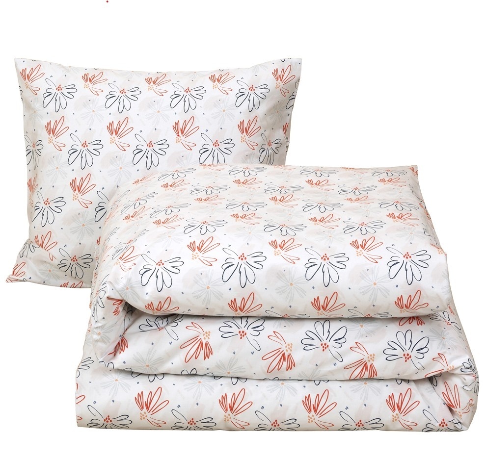 Moodit Dekbedovertrek Odil Dandelion Orange Blue - 200 x 200/220 + 2x 60 x 70 cm - Katoen