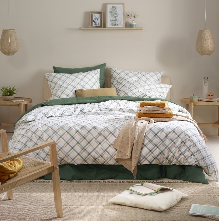 Moodit Duvet Cover Odil Dustin Amazon Green - 240 x 220 + 2x 60 x 70 cm - Cotton