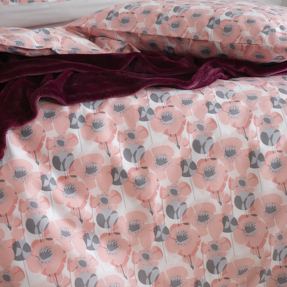 Moodit Dekbedovertrek Odil Monica Blush - 240 x 220 + 2x 60 x 70 cm - Roze - Katoen