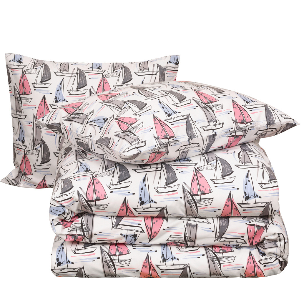 Moodit Dekbedovertrek Odil Regatta Mix - 240 x 220 + 2x 60 x 70 cm - Wit - Katoen