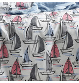Moodit Dekbedovertrek Odil Regatta Mix - 260 x 240 + 2x 60 x 70 cm - Wit - Katoen
