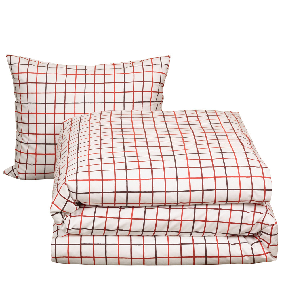 Moodit Duvet Cover Odil Rhombus Ruby Red - 140 x 200/220 + 60 x 70 cm - Red - Cotton