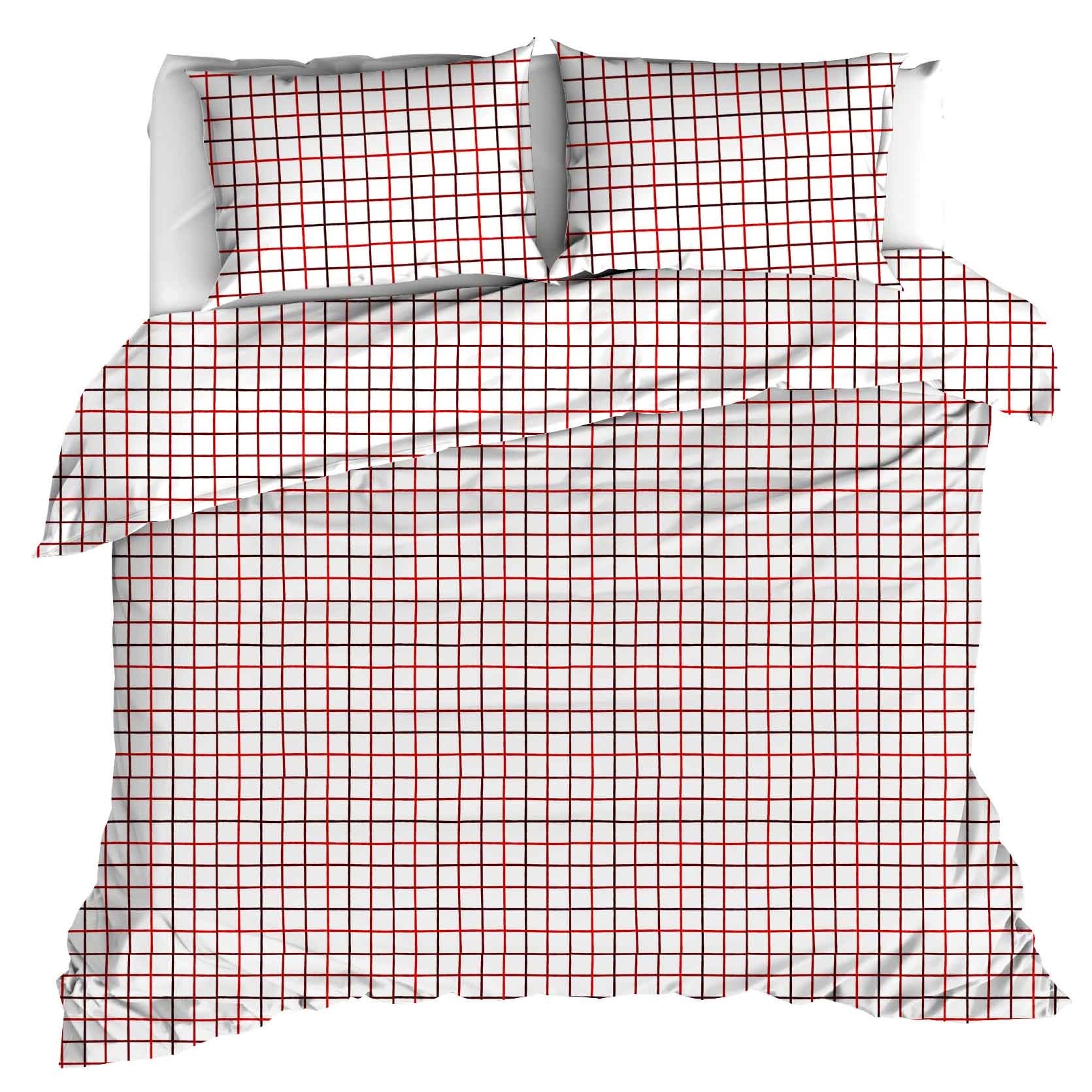 Moodit Duvet Cover Odil Rhombus Ruby Red - 260 x 240 + 2x 60 x 70 cm - Red - Cotton