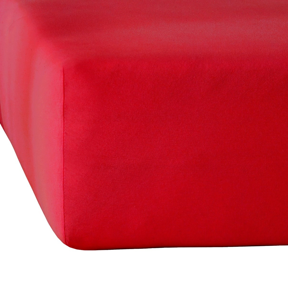 Moodit Alina Uni Deep Red Fitted Sheet - 180 x 200/220 cm - Cotton Jersey