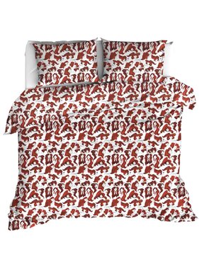 Moodit Dekbedovertrek Odil Zoe Wine Red 260 x 240 cm Katoen