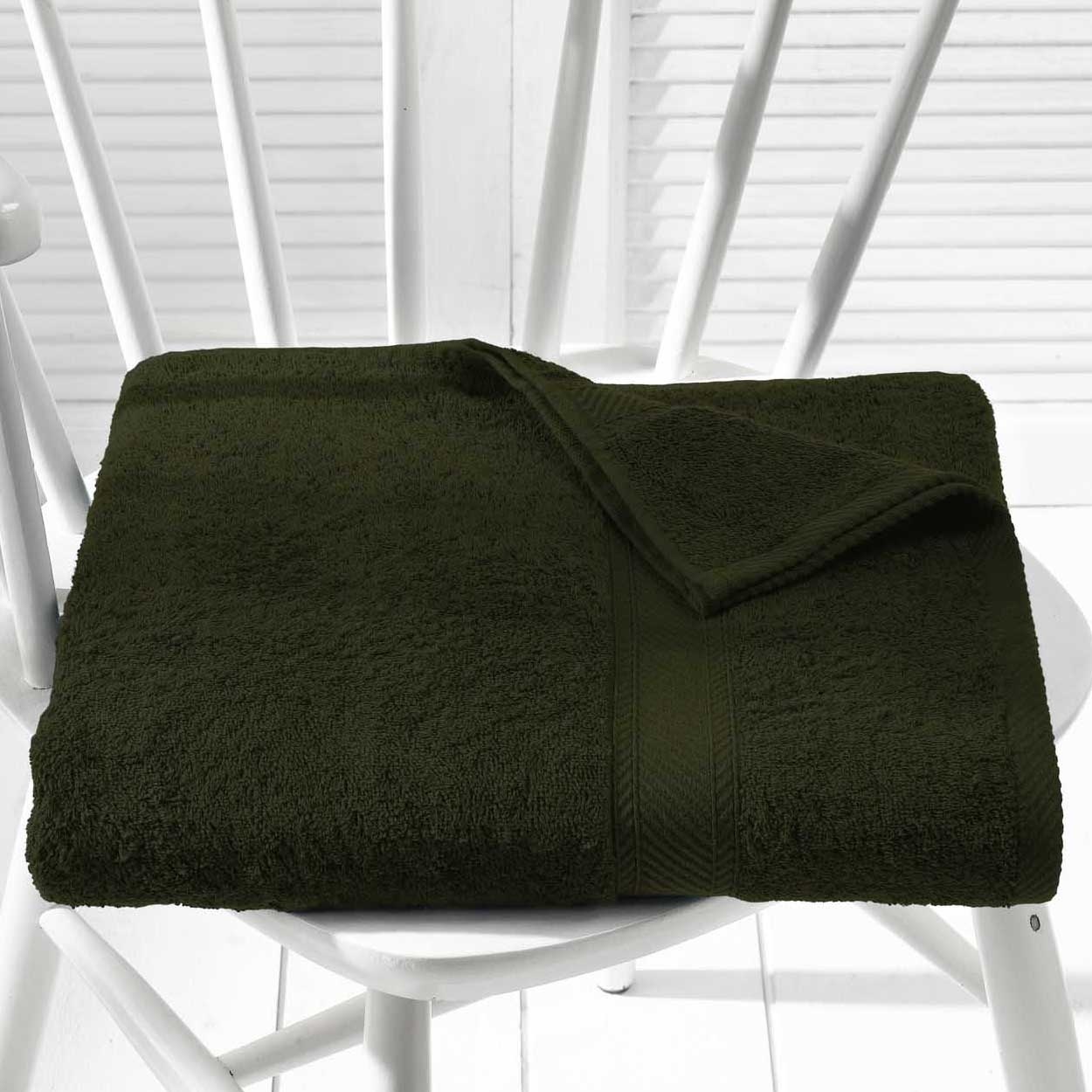 De Witte Lietaer Helene Khaki Bath Towel - 100 x 150 cm - Green - Cotton