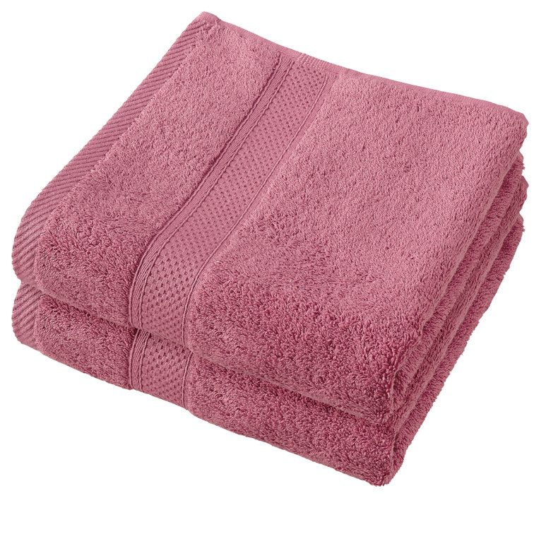 De Witte Lietaer Handdoek Stephanie Carmine -  Set 2 stuks - 50 x 100 cm - Roze - Katoen