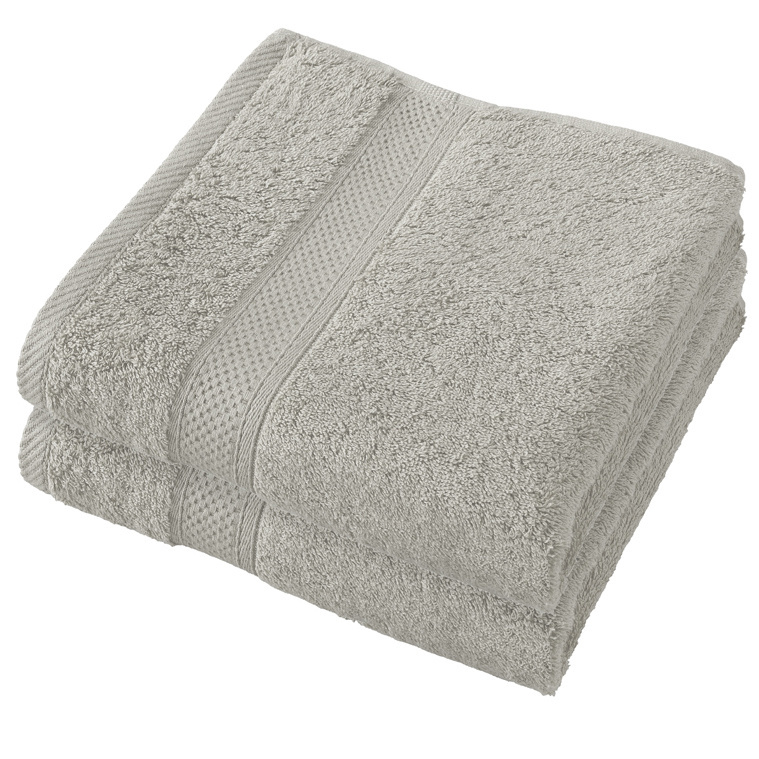 De Witte Lietaer Handdoek Stephanie Dove -  Set 2 stuks - 50 x 100 cm - Grijs - Katoen