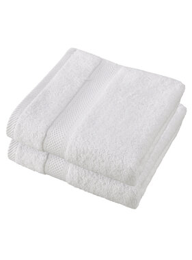 De Witte Lietaer Handdoek Stephanie White Set 2 stuks 50 x 100 cm Katoen