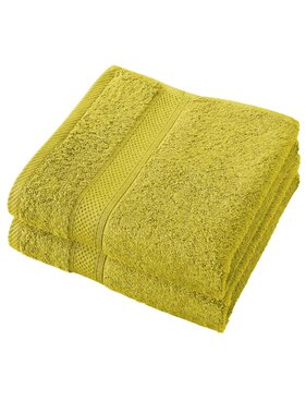De Witte Lietaer Handdoek Stephanie Warm Olive Set 2 stuks 50 x 100 cm Katoen