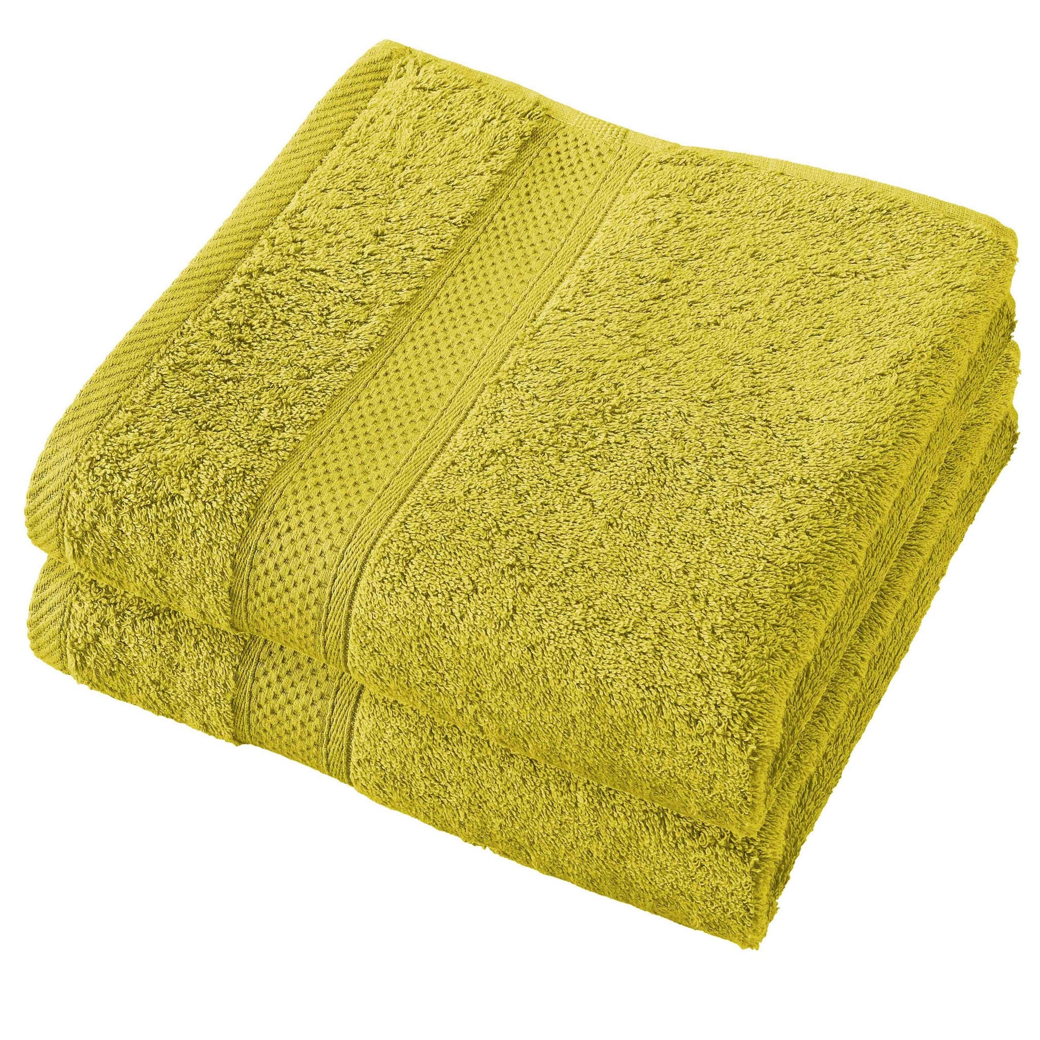 De Witte Lietaer Handdoek Stephanie Warm Olive - Set 2 stuks - 50 x 100 cm - Groen - Katoen
