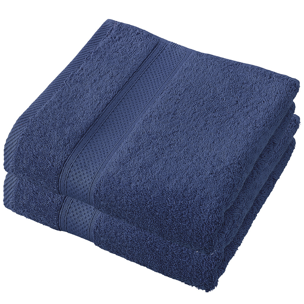 De Witte Lietaer Handdoek Stephanie Blue Indigo - Set 2 stuks - 50 x 100 cm - Blauw - Katoen