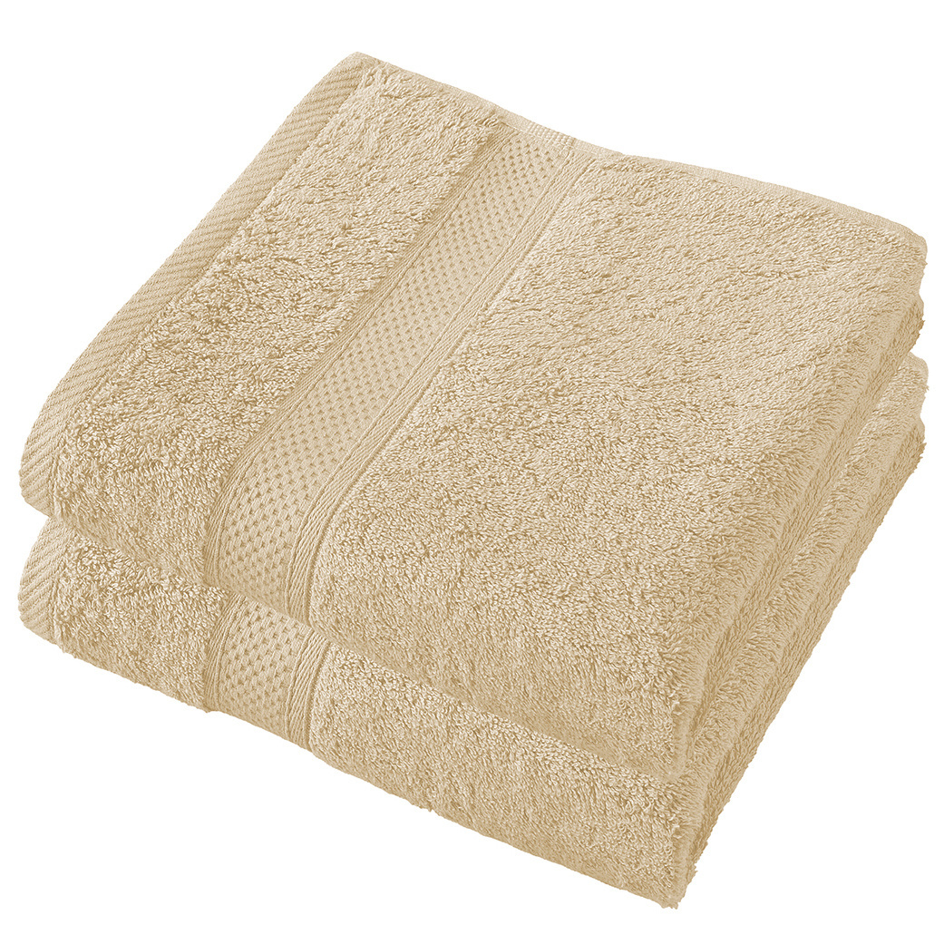 De Witte Lietaer Handdoek Stephanie Sand - Set 2 stuks - 50 x 100 cm - Beige - Katoen