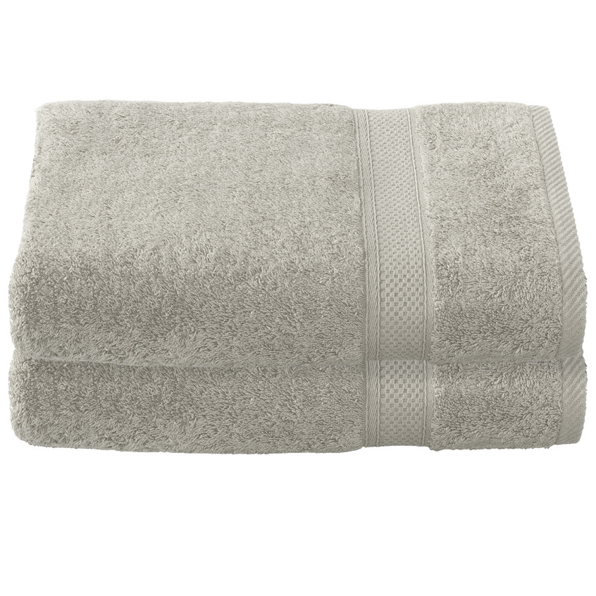 De Witte Lietaer Stephanie Dove Bath Towel - Set of 2 - 70 x 140 cm - Gray - Cotton