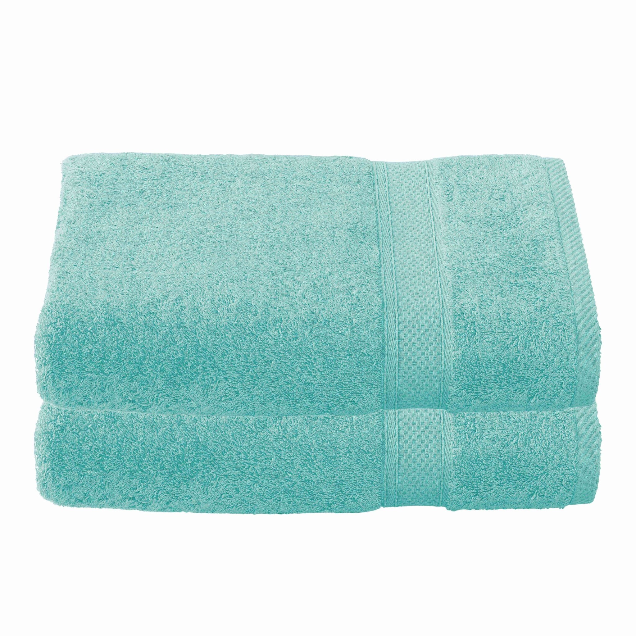De Witte Lietaer Badhanddoek Stephanie Plume - Set 2 stuks - 70 x 140 cm - Groen - Katoen