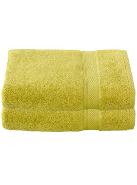 De Witte Lietaer Badhanddoek Stephanie Warm Olive Set 2 stuks 70 x 140 cm Katoen