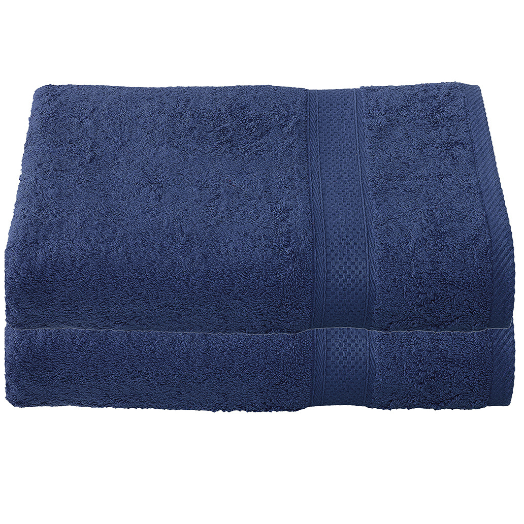 De Witte Lietaer Stephanie Blue Indigo Bath Towel - Set of 2 - 70 x 140 cm - Blue - Cotton
