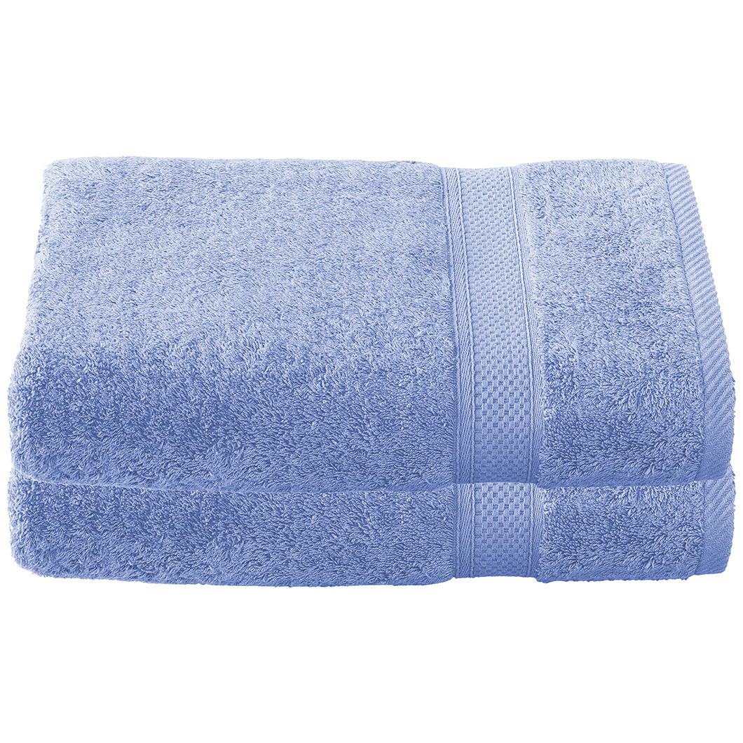 De Witte Lietaer Badhanddoek Stephanie Sky Blue - Set 2 stuks - 70 x 140 cm - Blauw - Katoen
