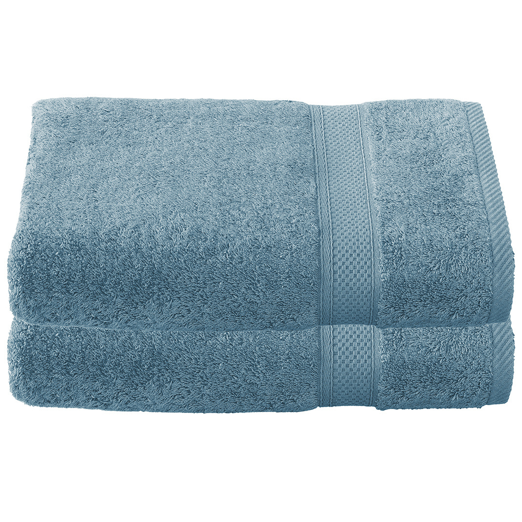 De Witte Lietaer Stephanie Arctic Bath Towel - Set of 2 - 70 x 140 cm - Blue - Cotton