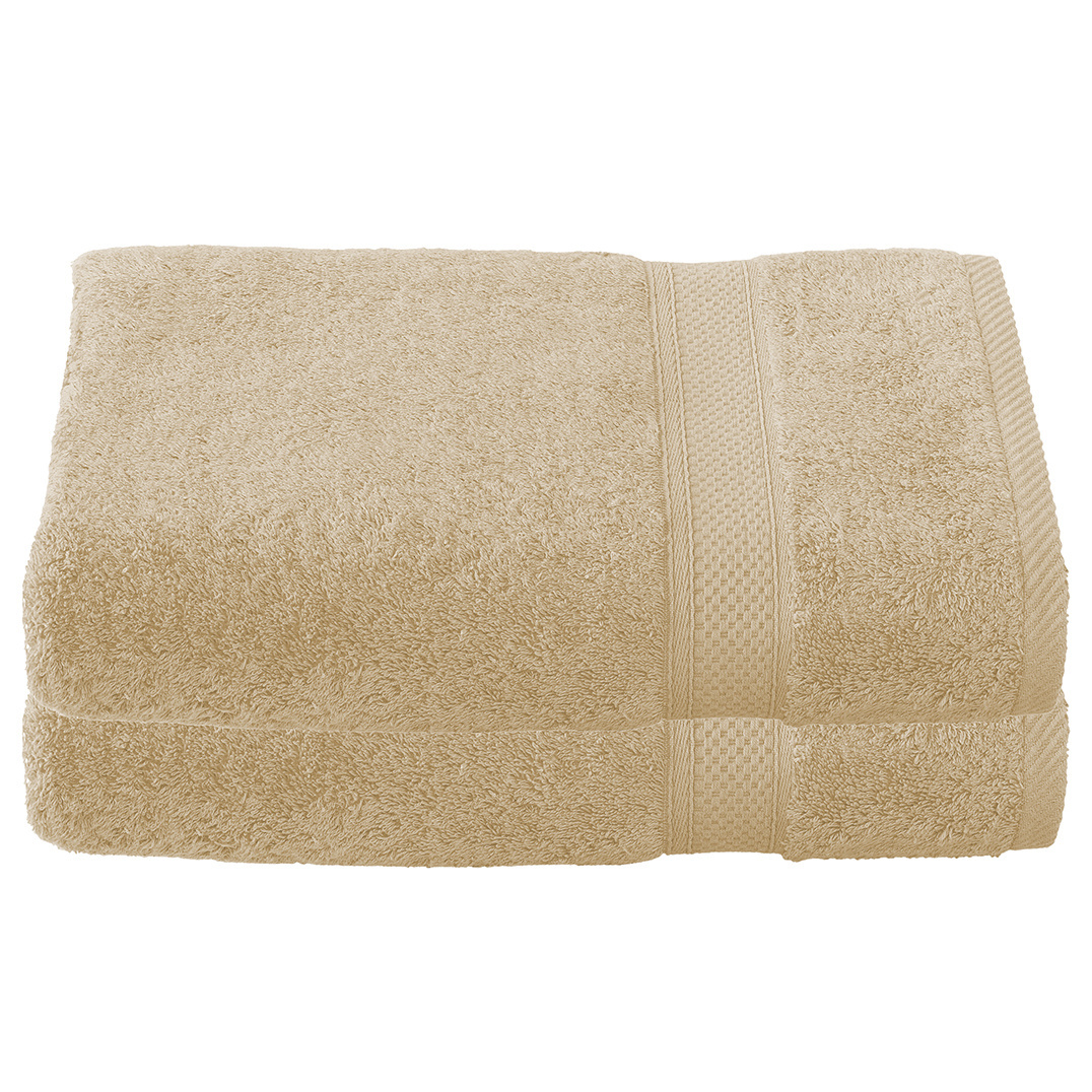 De Witte Lietaer Badhanddoek Stephanie Sand - Set 2 stuks - 70 x 140 cm - Beige - Katoen