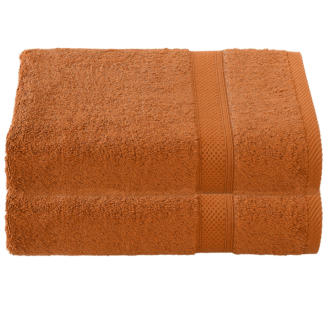 De Witte Lietaer Stephanie Caramel Bath Towel - Set of 2 - 70 x 140 cm - Brown - Cotton