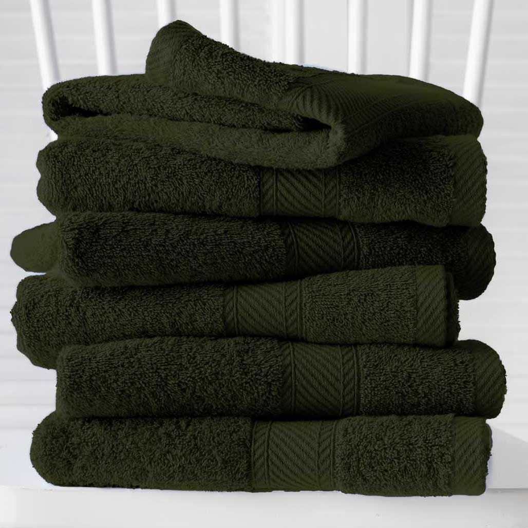 De Witte Lietaer Gastendoekjes Helene Khaki - 30 x 50 cm - 6 stuks - Groen - Katoen