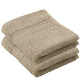 De Witte Lietaer Stephanie Humus guest towel - 30 x 50 cm - 2 pieces - Brown - Cotton