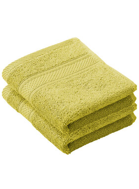 De Witte Lietaer Gastendoekje Stephanie Warm Olive Set 2 stuks 30 x 50 cm Katoen