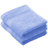 De Witte Lietaer Stephanie Sky Blue Guest Towel - 30 x 50 cm - Pack of 2 - Blue - Cotton