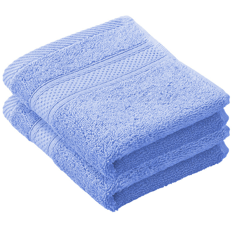 De Witte Lietaer Stephanie Sky Blue Guest Towel - 30 x 50 cm - Pack of 2 - Blue - Cotton