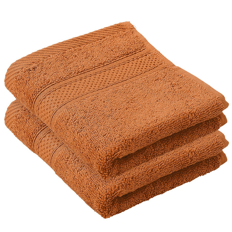De Witte Lietaer Stephanie Caramel guest towel - 30 x 50 cm - 2 pieces - Brown - Cotton
