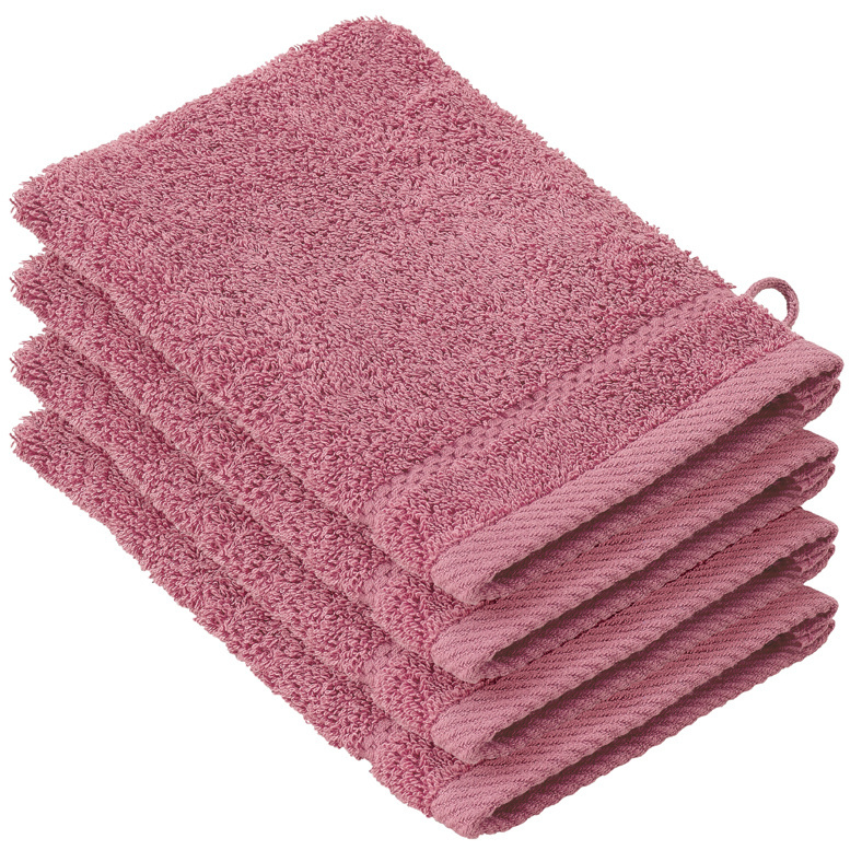 De Witte Lietaer Stephanie Carmine Washcloths - 15 x 21 cm - Set of 4 - Pink - Cotton